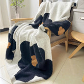 Hooux Super Soft Cozy Floral Knitted Blanket Fluufy Plush Winter Warm Leisure Nap Throw Blankets for Bed Sofa Car Travel Home Decor