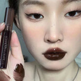 Hooux 7 Colors Pink Mirror Water Lip Gloss Dark Brown Lip Oil Waterproof Non-stick Cup Liquid Lipstick Nude Brown Clear Tint Makeup