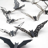 Hooux New 12Pcs Halloween 3D Hollow Bat Wall Stickers Black Bat Sticker Room Decor Party DIY Decals Halloween Horror Bats Removable