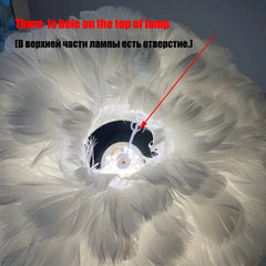 Hooux - Romantic Goose Feather Table Lamp Night Light Bedroom USB Rechargeable Bedside Lamp Touch Control LED Desk Lamp For Wedding Home