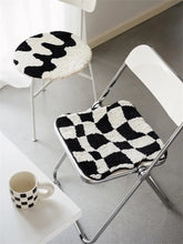 Hooux Retro Geometry Tufted Seat Cushion Soft Loop Fleece Breathable Round Square Chair Mat Cushion Office Sedentary Anti-slip Mats