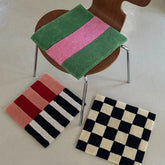 Hooux Handmade Colorful Tufting Seat Grids Blocks Cushion Soft Square Chair Sofa Pad Hanging Wall Decoration Tapestry Home Decor