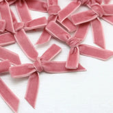 Hooux (50 Pcs/pack)5*5cm Velvet Bow Flesh Pink Colourful Ribbon Bows Small Size Polyester Satin Ribbon Bow Flower DIY Craft Decoration