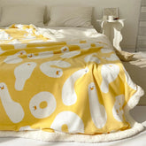 Hooux Cartoon Cute Duck Cream Fleece Blanket Modern Simple Sofa Blanket All Seasons Universal Lamb Lunch Break Blanket