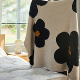 Hooux INS Korean Sunflower Class A Half-side Velvet Knitted Blanket Soft Comfortable Sofa Office Nap Blanket Autumn and Winter