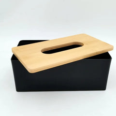 Hooux Wooden Tissue Box Thickened Box Office Household Paper Storage Box Elegant Car Tissue Holder Towel Dispenser Desktop Decoration
