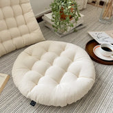 Hooux high-end tatami round dining chair strap chair cushion Japanese simple white square seat cushion sedentary