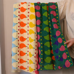 Hooux Cute Cartoon Graffiti Pears Patter Cotton Soft Face Towel for Kids Absorbent Bath Towel Comfortable Cotton Household Towels