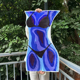 Hooux Sexy Flowing Colorful Rug Digital Printing Technology Simple Housewarming Gift Handmade Non-Slip Decorative Carpet