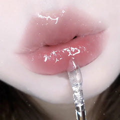 Hooux Mirror Water Lip Gloss Water Glossy Lip Glaze Transparent Lip Oil Lasting Liquid Lipstick Clear Glitter Primer Hydrating Makeup