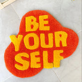 Hooux Be Your Self Rug Digital Printing Technology Simple Housewarming Gift Handmade Non-Slip Decorative Carpet