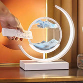 Hooux LED Night Light Glass Quicksand Desk Lamps For Bedroom Study Room Bedside Desk Lamp Decor Rotatable Creative Light