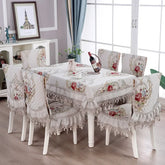 Hooux Non-slip Jacquard Floral Lace Seat Cushion Flower style Chenille Chair Covers Dining Room hotel Chair Back Cover Tablecloths
