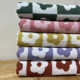 Hooux Plaid Flower Cotton Towel Soft Kindly-skin Face Towel Absorbent Bathroom Face Household Adult Kids Towels