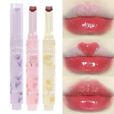 Hooux Thin Tube Flower Lipstick Pen Heart-shaped Jelly Lipstick Stick Makeup Long Lasting Moisturising Lip Glaze Girl Korean Cosmetics