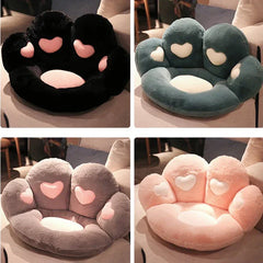Hooux Lovely Plush Cat Paw Seat Cushion Soft Comfortable Plush Waist Support Chair Cushion Cute Office Chair Cushion Birthday Present