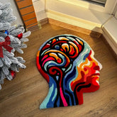 Hooux Colorful Imitation Cashmere Thick Rug Digital Printing Technology Simple Housewarming Gift Handmade Non-Slip Decorative Carpet