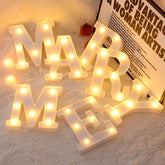 Hooux LED Night Lamp 26 Letter 0-9 Digital Marquee Sign Alphabet Light Wall Hanging Lamp Indoor Decor Wedding Party LED Night Light