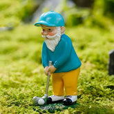 Hooux Cute Garden Golf Dwarf Statue DIY Outdoor Garden Bonsai Store Decoration Resin Gnome Sculpture For Home Desk Decor Ornament