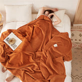 Hooux Flannel Blanket Soft Bedspread Shawl Blankets for Beds Sofa Office Napping Warm Bedding Throw Blanket