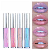Hooux Diamond Shimmer Lip Gloss Laser Holographic Lip Gloss Liquid Lipstick Mermaid Pigment Longlasting Glitter Lip Gloss Lip Makeup