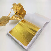 Hooux 100/200 Sheets Imitation Gold Silver Foil Paper Leaf Gilding DIY Art Craft Paper Birthday Party Wedding Cake Dessert Decorations