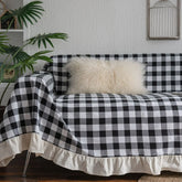 Hooux Black White Cotton Sofa Cover Blanket Sofa Towel for Living Room Furniture Decor Tapestry Couch Cover for Sofas