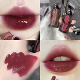 Hooux Dark Purple Lip Gloss Water Light Long Lasting Clear Moisturize Mirror Pink Peach Lip Tint Non Stick Cup Liquid Lipstick Makeup