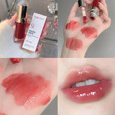 Hooux Liquid Lipstick Mirror Jelly Tint Lasting Cherry Red Pink Lip Gloss 6Colors Sexy Non Sticky Cup Lip Glaze Korean Lips Oil Makeup