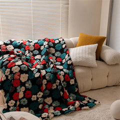 Hooux Vintage Korean Style Autumn and Winter Jacquard Lambskin Blanket Ins Casual Sofa Blanket Office Nap Shawl Blanket