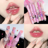 Hooux Water Light Lip Glaze Tint Clear Mirror Lipstick Waterproof Moisturizing Lipstick Shine Glitter Lip Gloss Women Makeup