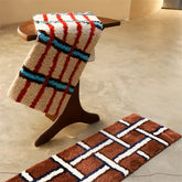 Hooux Vintage Color-matching Plaid Bedside Thickened Carpet Home Sofa Coffee Table Floor Mat Bathroom Absorbent Non-slip Foot Mat