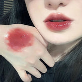 Hooux Liquid Lipstick Crystal Glossy Lip Glaze Mirror Cute Bear Lip Gloss Waterproof Transparent Nude Lip Girls Makeup Korean Makeup
