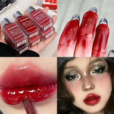 Hooux Black Mirror Water Light Lip Glaze High Gloss Moisturizing Long Lasting No Fading Liquid Lipstick Sexy Red Lips Makeup Cosmetics