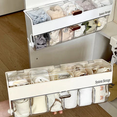 Hooux Wall Mounted Drawer Organizer Multifunctional Transparent Sock Organizer Panties Organizers with Classified Storage for Cupboard