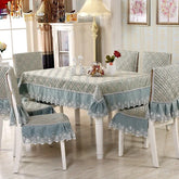 Hooux Lace Jacquard Weave Braid Dining Chair Cover Double Tippet Exquisite Design Table Cloth Household Thickening Tables Ornament