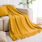 Hooux Ins Blanket Luxury Bed Towel Knitted Blanket Nap Warm Soft For Bed Sofa Throw Blanket Bedspread Decor
