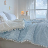 Hooux Ins Style Modern Simple Candy Color Blanket Girl's Heart Pink Blanket Coral Fleece Sofa Office Lunch Break Blanket