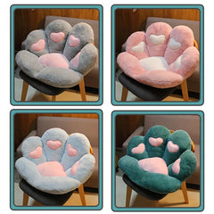 Hooux Lovely Plush Cat Paw Seat Cushion Soft Comfortable Plush Waist Support Chair Cushion Cute Office Chair Cushion Birthday Present