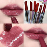 Hooux Waterproof Non-stick Cup Solid Lip Gloss Colour Rendering Long Lasting Moisturizing Watery Nude Red Lipstick Pen Makeup Cosmetic