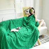 Hooux New Tafu Velvet Cross Border Double Sided Jacquard Football Grid Thickened Blanket Cover For Bedding Sofa