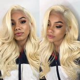 Hooux 613 Blonde Body Wave Transparent Lace Front Wig Human Hair 13x4 13x6 HD Lace Frontal Wigs For Women 200 Density Remy Hair