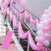 Hooux 5meter/lot sheer crystal organza tulle roll fabric for wedding party decoration organza chair sashes width 45cm