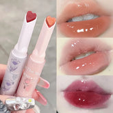Hooux Water-light Lip Glaze Mirror Glitter Lip Tint Long Lasting Moisturising Love Heart Shape Solid Lipstick Pen Lips Makeup Cosmetic