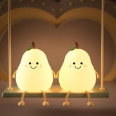 Hooux RGB Night Light Pear Shape USB Rechargeable Dimmable Bedroom Light Bedside Decoration Silicone Lamp Children Gifts Direct Sale