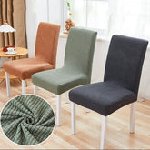 Hooux Modern Minimalist Plaid Fleece Elastic Seat Cover Thick Solid Color Full Coverage Anti Slip Comfort Chair Cover Cushion