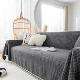 Hooux Four Seasons General Modern Simple Fringe Plaid Sofa Cover Full Towel Cushion Blanket Carpet