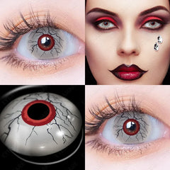 Hooux Cosplay White Color Contact Lenses for Eyes Yearly Makeup Halloween Masquerade Beauty Contact Lenses Eye Christmas Party