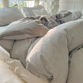 Hooux Striped Duvet Cover Set Quilt Set Ins Nordic Grey Bed Set Of Four Pieces, Home Luxury Bedding Set Bed Sheets