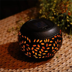 Hooux Solar Lantern Outdoor Waterproof Retro Metal Decorative Lamp Auto On/Off Lighting Dusk to Dawn for Indoor Desk Patio Garden Pathway Yard Lighting